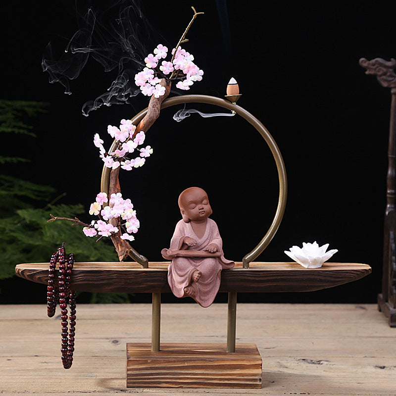 Baby Buddha Backflow Incense Burner Holder Kit